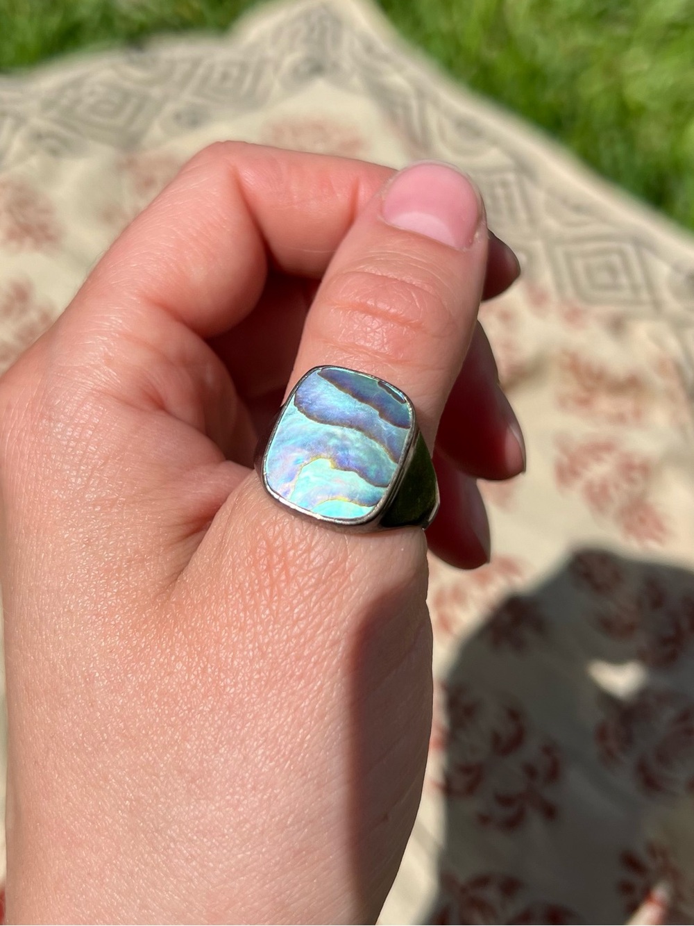 Sterling Silver Abalone Shell Ring - Picture 4 of 11